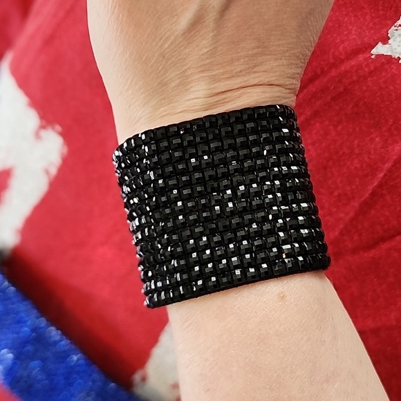 Bracelet Bundle - Set of 2 Rhinestone Bracelets with Magnetic Closure - 7" Wrist - Picture 4 of 7